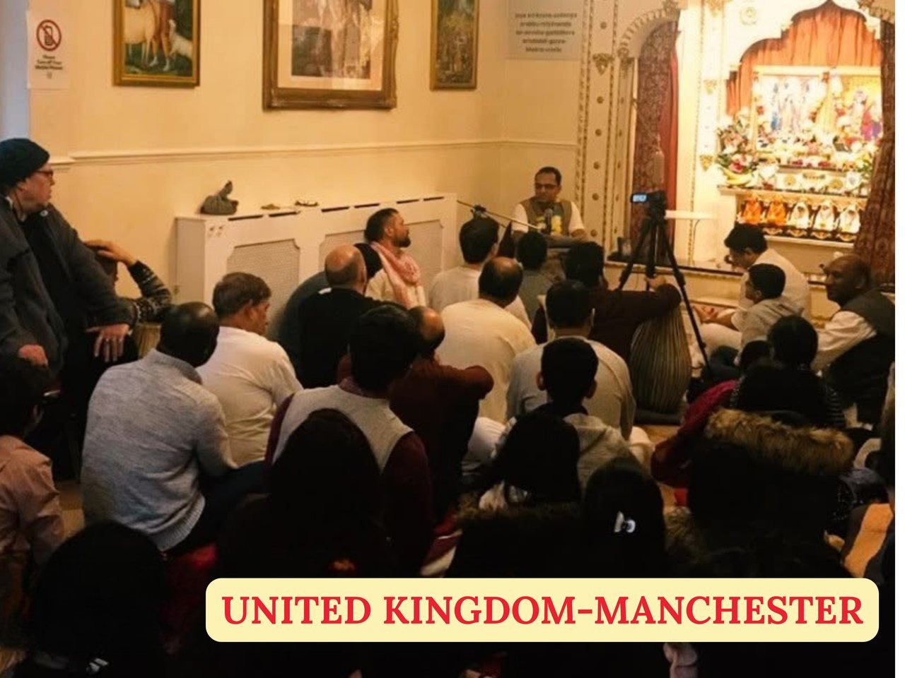 Brajsundar Das speaking at a program in Manchester, United Kingdom